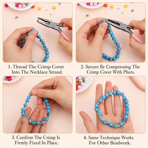 Mabor 120Pcs 4 Sizes Crimp Covers for Jewelry Making, Crimp Bead Covers in Kuwait