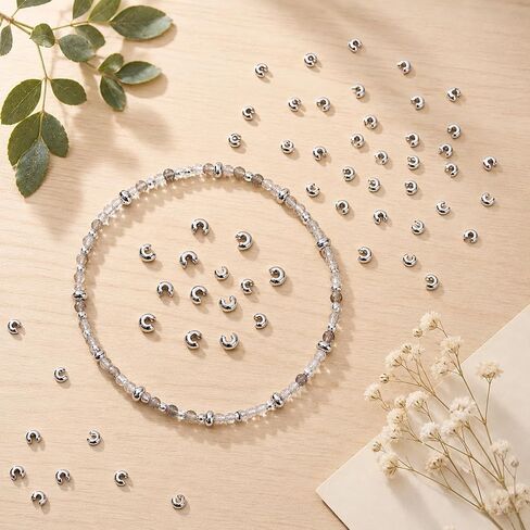 Mabor 120Pcs 4 Sizes Crimp Covers for Jewelry Making, Crimp Bead Covers in Kuwait