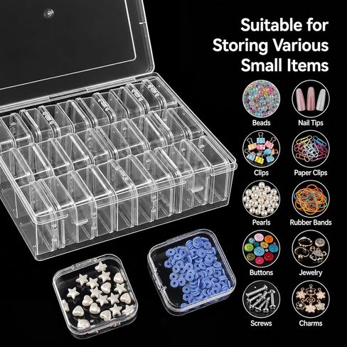 Bead Organizer Box, 31‑Pcs Small Plastic Storage Box, Mini Plastic in Kuwait