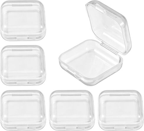 6PCS Clear Plastic Ear Plug Case, Mini Small Square Container with Lid in Kuwait