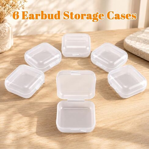 6PCS Clear Plastic Ear Plug Case, Mini Small Square Container with Lid in Kuwait