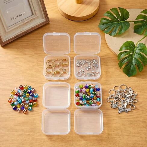6PCS Clear Plastic Ear Plug Case, Mini Small Square Container with Lid in Kuwait