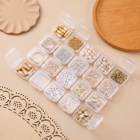 6PCS Clear Plastic Ear Plug Case, Mini Small Square Container with Lid in Kuwait