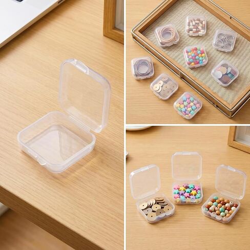 6PCS Clear Plastic Ear Plug Case, Mini Small Square Container with Lid in Kuwait