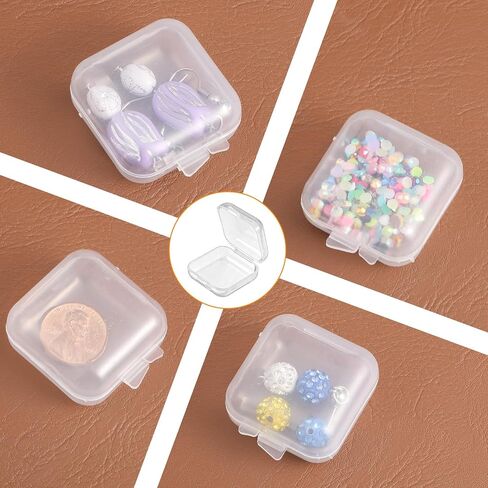6PCS Clear Plastic Ear Plug Case, Mini Small Square Container with Lid in Kuwait