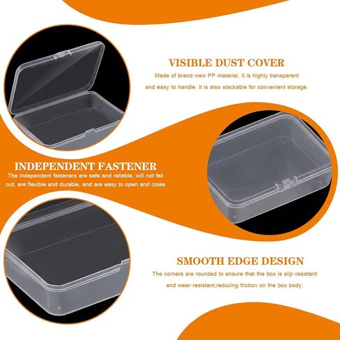 Classicseali 4 Pcs Small Plastic Storage Box,3.74 X 2.55 X 1 in,Small Clear Storage Box,Mini Plastic Case with Lid for Collecting Beads,Jewelry,Crafts,Business Cards,Screws in Saudi Arabia