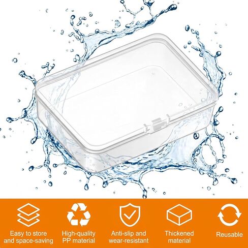 Classicseali 4 Pcs Small Plastic Storage Box,3.74 X 2.55 X 1 in,Small Clear Storage Box,Mini Plastic Case with Lid for Collecting Beads,Jewelry,Crafts,Business Cards,Screws in Saudi Arabia