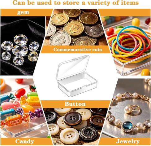 Classicseali 4 Pcs Small Plastic Storage Box,3.74 X 2.55 X 1 in,Small Clear Storage Box,Mini Plastic Case with Lid for Collecting Beads,Jewelry,Crafts,Business Cards,Screws in Saudi Arabia