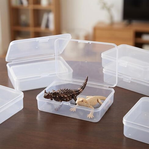 Classicseali 4 Pcs Small Plastic Storage Box,3.74 X 2.55 X 1 in,Small Clear Storage Box,Mini Plastic Case with Lid for Collecting Beads,Jewelry,Crafts,Business Cards,Screws in Saudi Arabia