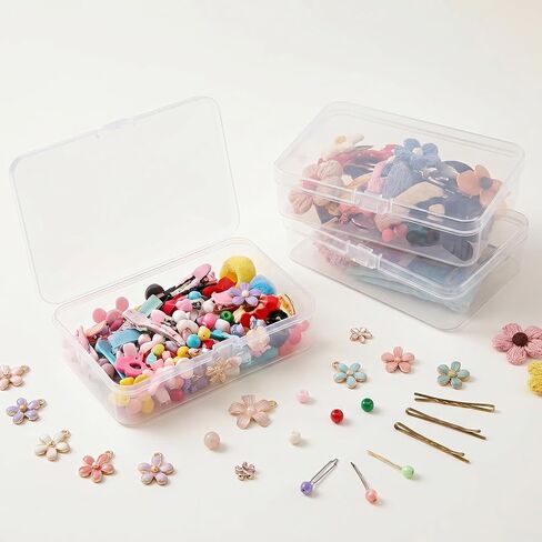 Classicseali 4 Pcs Small Plastic Storage Box,3.74 X 2.55 X 1 in,Small Clear Storage Box,Mini Plastic Case with Lid for Collecting Beads,Jewelry,Crafts,Business Cards,Screws in Saudi Arabia