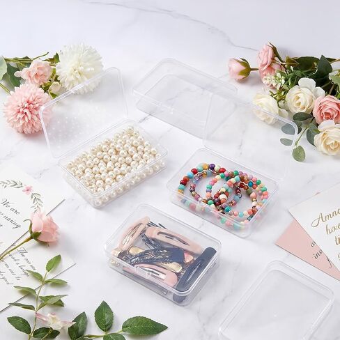 Classicseali 4 Pcs Small Plastic Storage Box,3.74 X 2.55 X 1 in,Small Clear Storage Box,Mini Plastic Case with Lid for Collecting Beads,Jewelry,Crafts,Business Cards,Screws in Saudi Arabia
