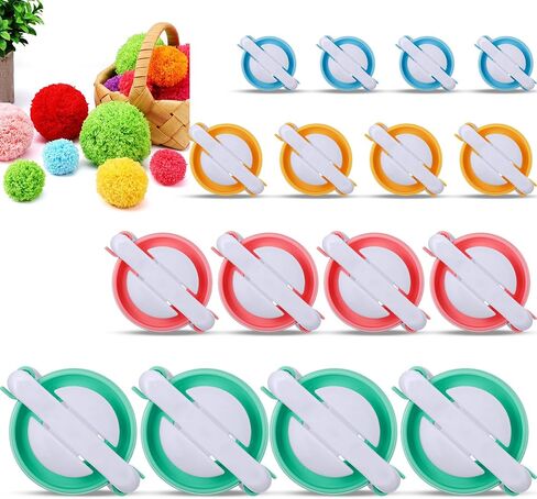Suncalla 16 Pcs Pompom Makers for Yarn 4 Different Sizes DIY Craft in Kuwait