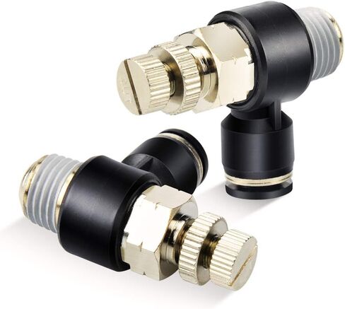 TAILONZ PNEUMATIC 3 عبوات SL-1/4-N2 ادفع لتوصيل خط الهواء المناسب صمام التحكم في تدفق الهواء 1/4 بوصة od 1/4 بوصة Npt الكوع 90 درجة صمام التحكم في سرعة الهواء تركيب قفل الدفع in Kuwait
