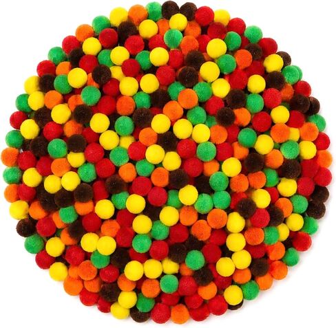 1000 Pieces Fall Pom Poms Balls Yellow Orange Brown Red Pom Poms in Kuwait