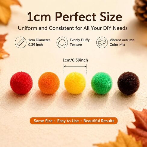 1000 Pieces Fall Pom Poms Balls Yellow Orange Brown Red Pom Poms in Kuwait