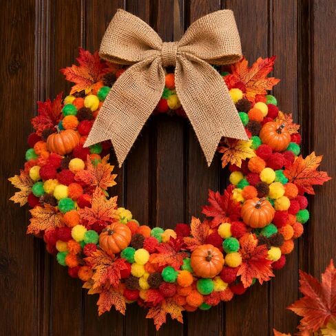 1000 Pieces Fall Pom Poms Balls Yellow Orange Brown Red Pom Poms in Kuwait