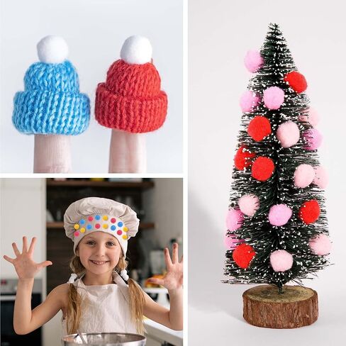 Caydo 2400PCS Small Pom Poms for Crafts with 100PCS Wiggly Eyes, 24 Colors in Kuwait