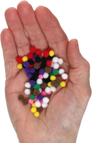 Essentials By Leisure Arts 100pc Black 3mm Pom Poms - Cotton Craft Pom Pom Balls for DIY Projects, Decorative Crafts, Toys, Garlands & More in Kuwait