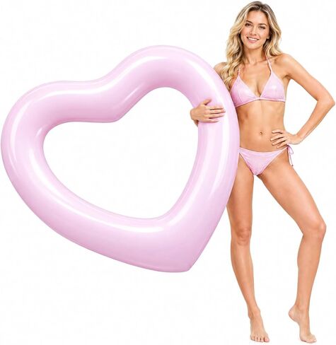 Inflatable Heart Pool Float, Sweet Love Swim Rings Float Loungers Tube for Summer Water Fun Beach Party Toys for Adults in Kuwait