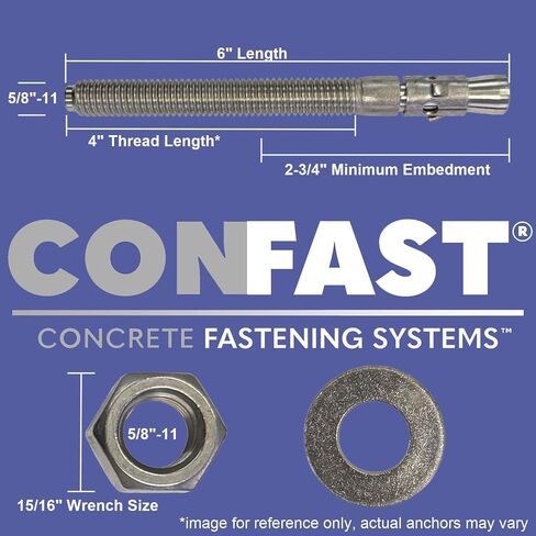 CONFAST 1/2" x 3-3/4" Galvanized Wedge Anchor (Box of 25) in Kuwait