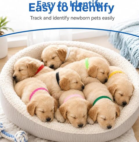 15Pcs New Born Puppy Collars for Litter, Whelping Collars for Puppy Kitten in Kuwait