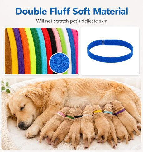 15Pcs New Born Puppy Collars for Litter, Whelping Collars for Puppy Kitten in Kuwait