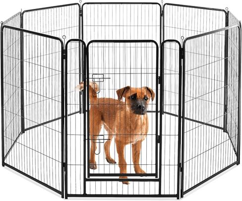 NEWBULIG Dog Playpen Indoor 8 Panels 24 Inch, Metal Outdoor Dog Fence Pen in Kuwait