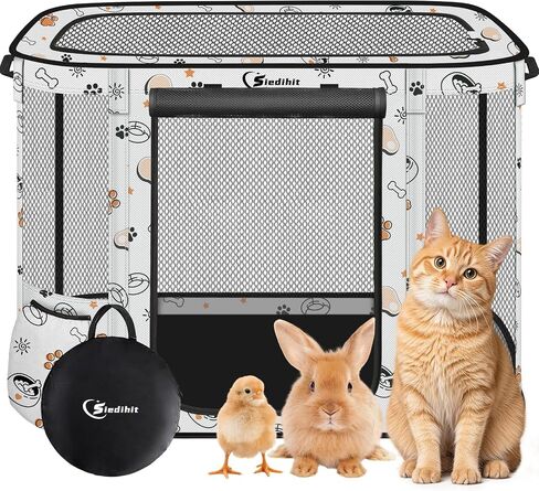 Siedihit Grey 36" Dog Playpen with Pee Pad,Cat Puppy Crate Indoor Outdoor in Saudi Arabia