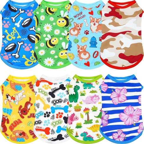 8PCS Girl Dog Shirts for Small Dog Female Tee Vest T-Shirt Tank Top S in Kuwait