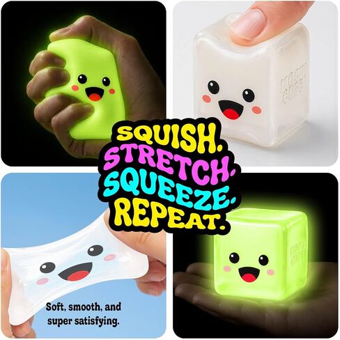 Mochi Cube - Glow in the Dark Big Stress Squishy Fidget Toy - Slow Rising in Kuwait