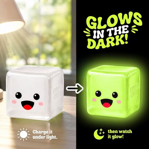 Mochi Cube - Glow in the Dark Big Stress Squishy Fidget Toy - Slow Rising in Kuwait
