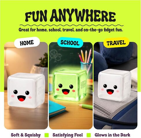 Mochi Cube - Glow in the Dark Big Stress Squishy Fidget Toy - Slow Rising in Kuwait