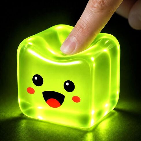 Mochi Cube - Glow in the Dark Big Stress Squishy Fidget Toy - Slow Rising in Kuwait