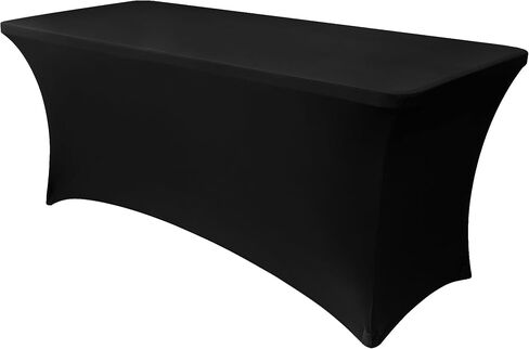 Obstal 4Ft Stretch Spandex Table Cover for Standard Folding Tables - 2 Pack Universal Rectangular Fitted Tablecloth for Party, Banquet, Events, Trade Show (Aqua, 48L x 24W x 30H Inches) in Kuwait