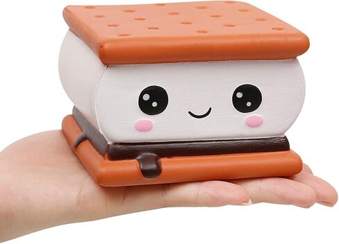 Anboor Squishies Smore Slow Rising Squishy Toy for Kids Soft Cookies Sandwich Scented Stress Relief Realistic Food Cute Squeeze Squish Toy in Kuwait