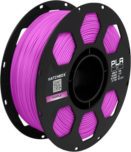 HATCHBOX 3D PLA-1KG1.75-UVBLU UV Color Changing PLA 3D Printer Filament, Dimensional Accuracy +/- 0.03 mm, 1 kg Spool, 1.75 mm, UV Blue in Saudi Arabia