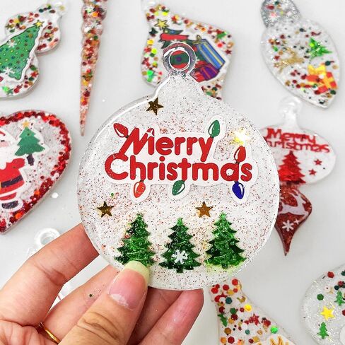 RESINWORLD Christmas Ornament Molds for Resin, Bauble Silicone Molds, Star Bulb Round Ornament Resin Mold in Kuwait