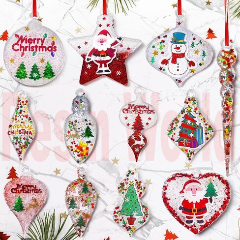 RESINWORLD Christmas Ornament Molds for Resin, Bauble Silicone Molds, Star Bulb Round Ornament Resin Mold in Kuwait