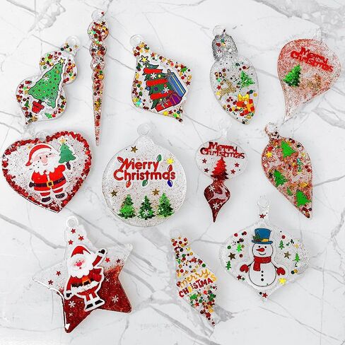 RESINWORLD Christmas Ornament Molds for Resin, Bauble Silicone Molds, Star Bulb Round Ornament Resin Mold in Kuwait