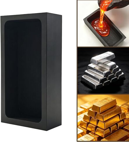 4 Pack 1kg Graphite Ingot Mold, Metal Melting Refining Tool, Smelting Casting Crucible Molds for Gold Silver Aluminum Copper Brass Smelting & Refining in Kuwait