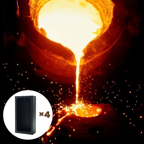 4 Pack 1kg Graphite Ingot Mold, Metal Melting Refining Tool, Smelting Casting Crucible Molds for Gold Silver Aluminum Copper Brass Smelting & Refining in Kuwait