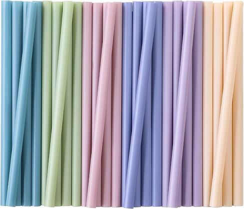 100 Pcs Jumbo Smoothie Straws, Disposable Wide Plastic Drinking Straws, Colorful Plastic Straws for Milkshakes, Smoothies, Boba, Bubble Tea, Ice Coffee - 8.5"L, 0.4" D in Kuwait