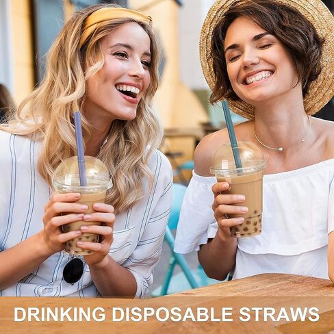 100 Pcs Jumbo Smoothie Straws, Disposable Wide Plastic Drinking Straws, Colorful Plastic Straws for Milkshakes, Smoothies, Boba, Bubble Tea, Ice Coffee - 8.5"L, 0.4" D in Kuwait