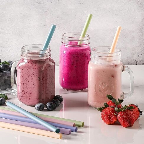 100 Pcs Jumbo Smoothie Straws, Disposable Wide Plastic Drinking Straws, Colorful Plastic Straws for Milkshakes, Smoothies, Boba, Bubble Tea, Ice Coffee - 8.5"L, 0.4" D in Kuwait