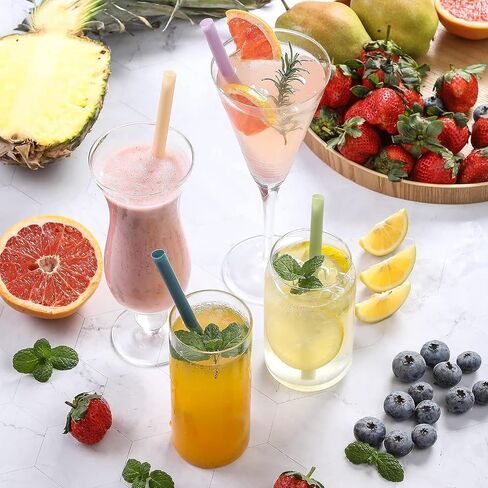 100 Pcs Jumbo Smoothie Straws, Disposable Wide Plastic Drinking Straws, Colorful Plastic Straws for Milkshakes, Smoothies, Boba, Bubble Tea, Ice Coffee - 8.5"L, 0.4" D in Kuwait