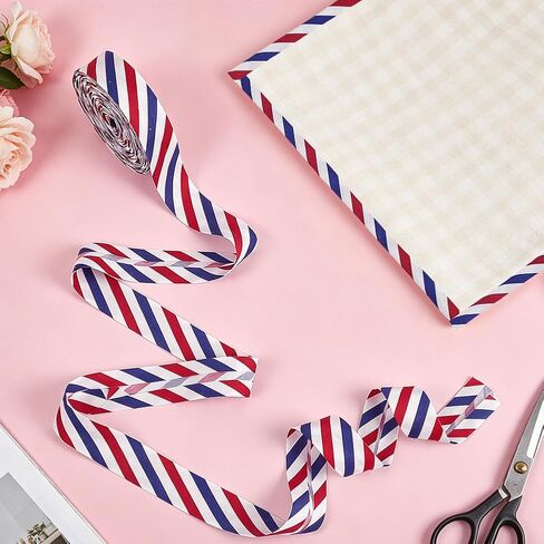 AHANDMAKER 11 Yards Red White Blue Bias Tape 0.8Inch Double Fold Bias Binding Tapes, Patriotic Vintage Seam Hem Quilt Binding for Quilting Sewing Crafts, Piping, Seaming, DIY Decor in Kuwait