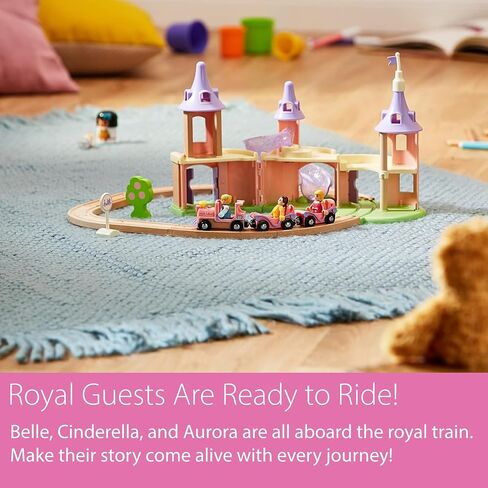 BRIO World Disney Princess Castle Set - 18-Piece FSC-Certified Wood Train Set and Accessories - Includes Moveable Classic Disney Princess Figurines, Castle, Tracks & More - Kids Ages 3 & Up in Kuwait
