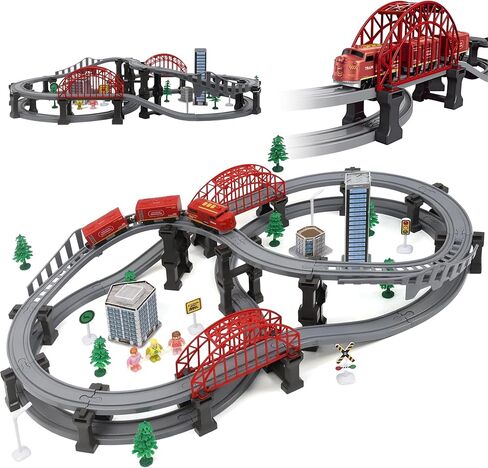 Wdmiya Train Sets for Boys 4-7, 104 Pcs Battery Operated Trains with Tracks in Kuwait