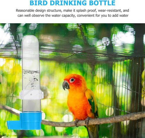 5pcs Parrot Water Bottle Automatic Bird Drinking Feeder 120ml Plastic in Kuwait