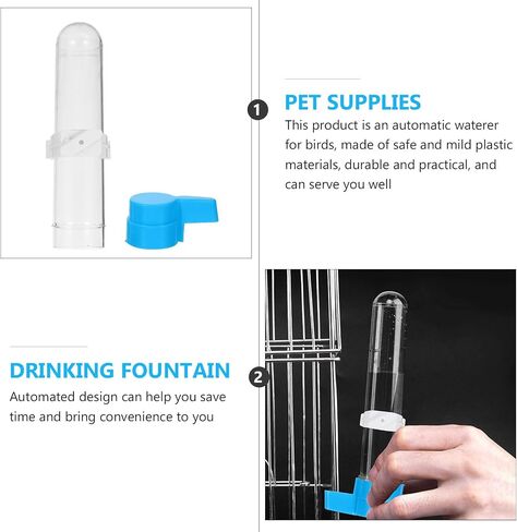 5pcs Parrot Water Fountain Plastic 120ml Bird Cage Drinking Bottle in Kuwait